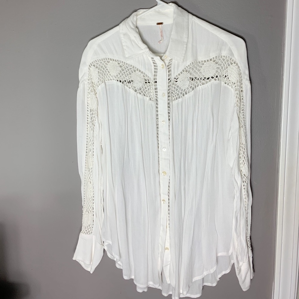Free People Button Up Top